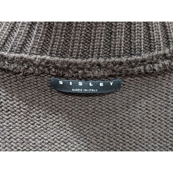 Sisley Italy Women's Brown Wool & Leather Suede Full Zip Jacket Size M - Picture 6 of 10